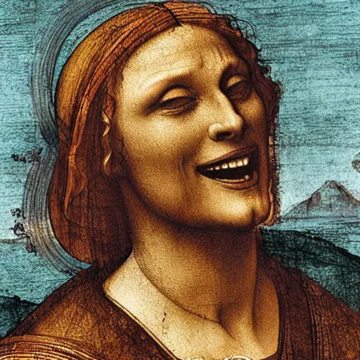Painting of a laughing man